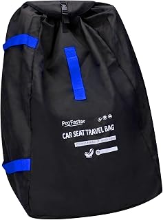 Car Seat Travel Bag Backpack for Air Travel - Karfast Universal Infant Carseat Gate Check Bag Cover for Airplane, Foldable with Pouch, Blue