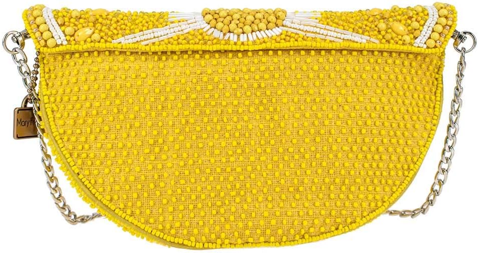 Mary Frances Tart Beaded Handbag Lemon Slice Crossbody Bag, Yellow - Image 3