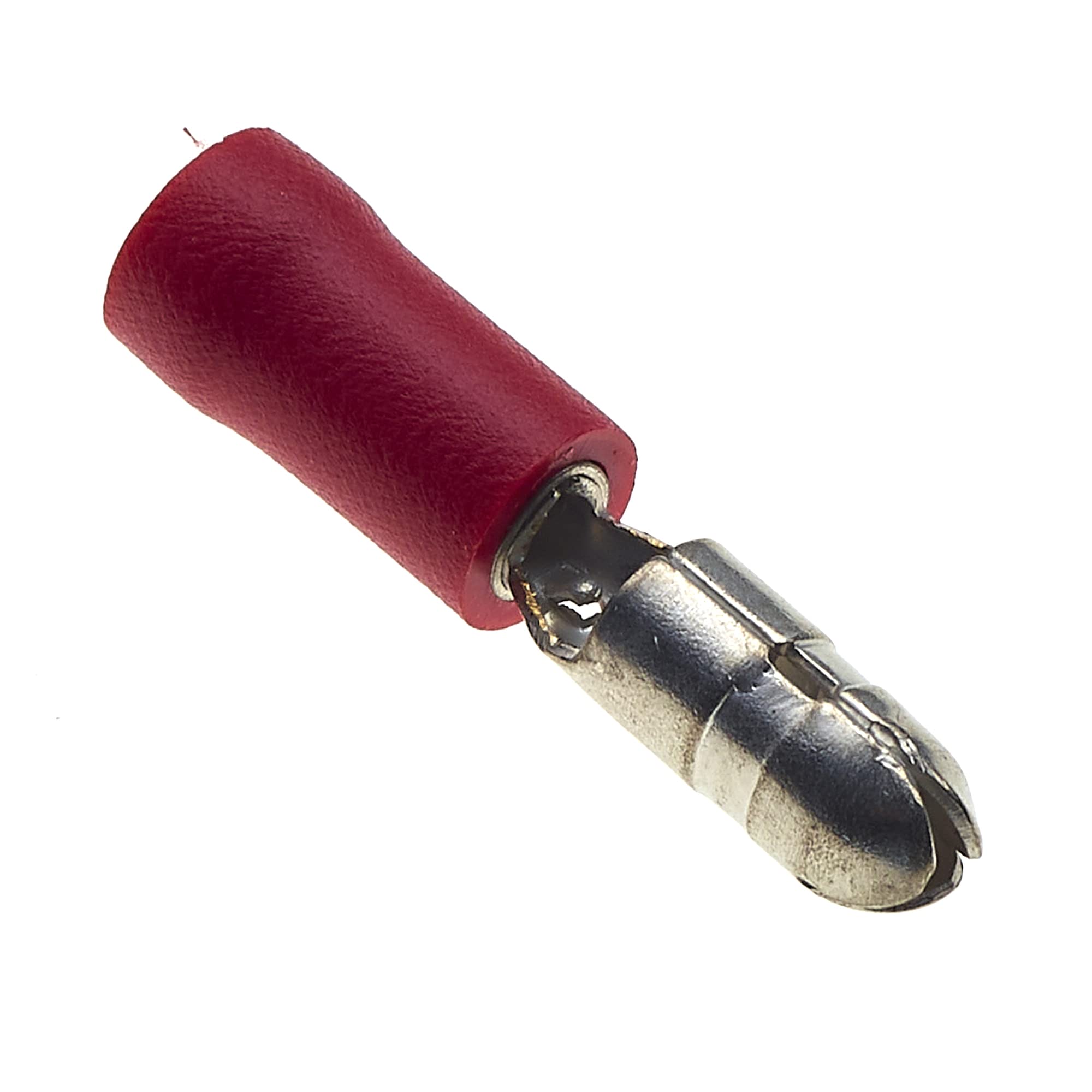 Male Bullet Crimp Terminals, Pack of 100 - Red, 12A, 22-16 AWG, Diameter 4mm - Heat Shrink Connectors Kit, Waterproof Electrical Butt Wire Insulated Connector