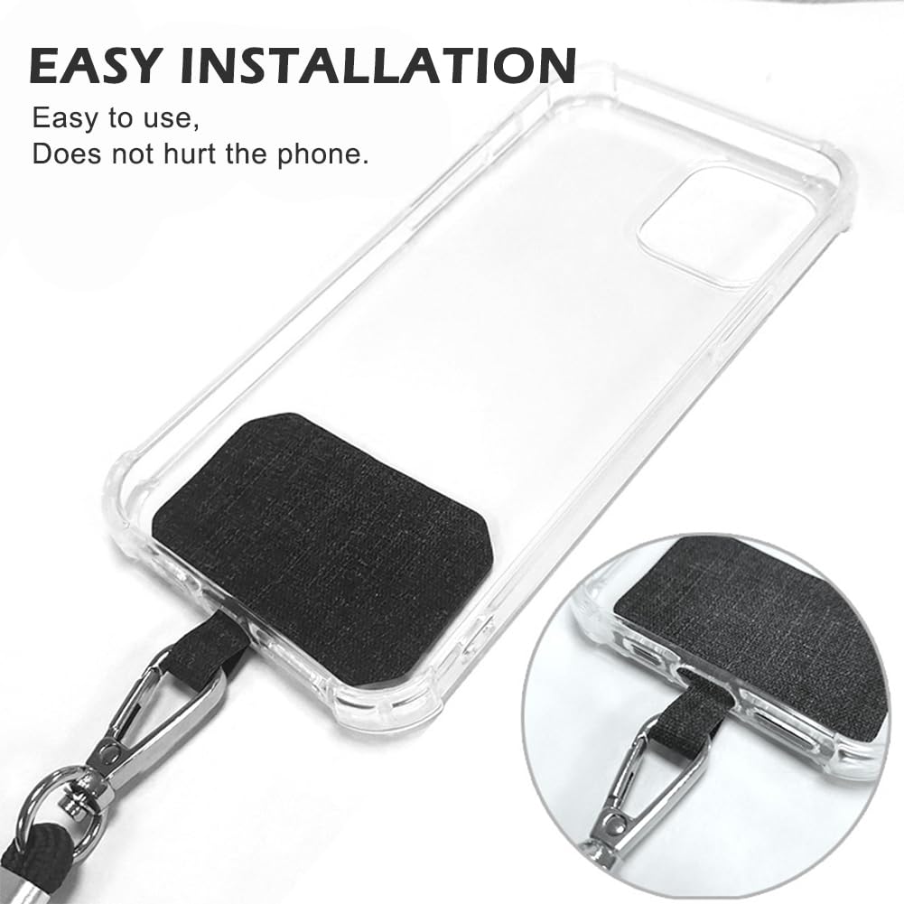 Sangle De Téléphone Réglable En Nylon - 2 Pièces Avec Clip Et Patch - Compatible Avec La Plupart Des étuis