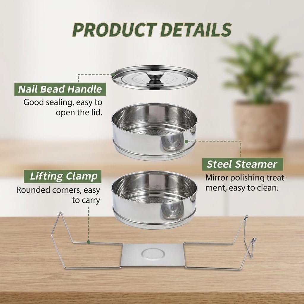 Stackable Stainless Steel Insert Pans, 6Qt Instant Pots Accessories 3 Tier Steamer Cooker Pot Set Cook Food Pressure Pot Accessories