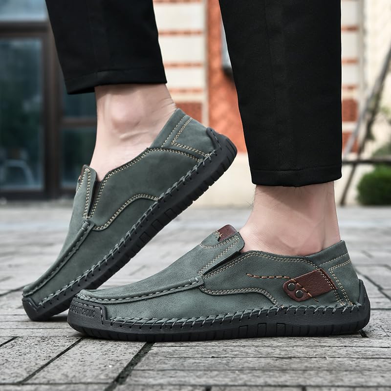 Men's Hands Free Slip On Loafers Walking Shoes for Men Slip on Leather Casual Shoes Comfortable Breathable Hiking Ankle Boots Trekking3