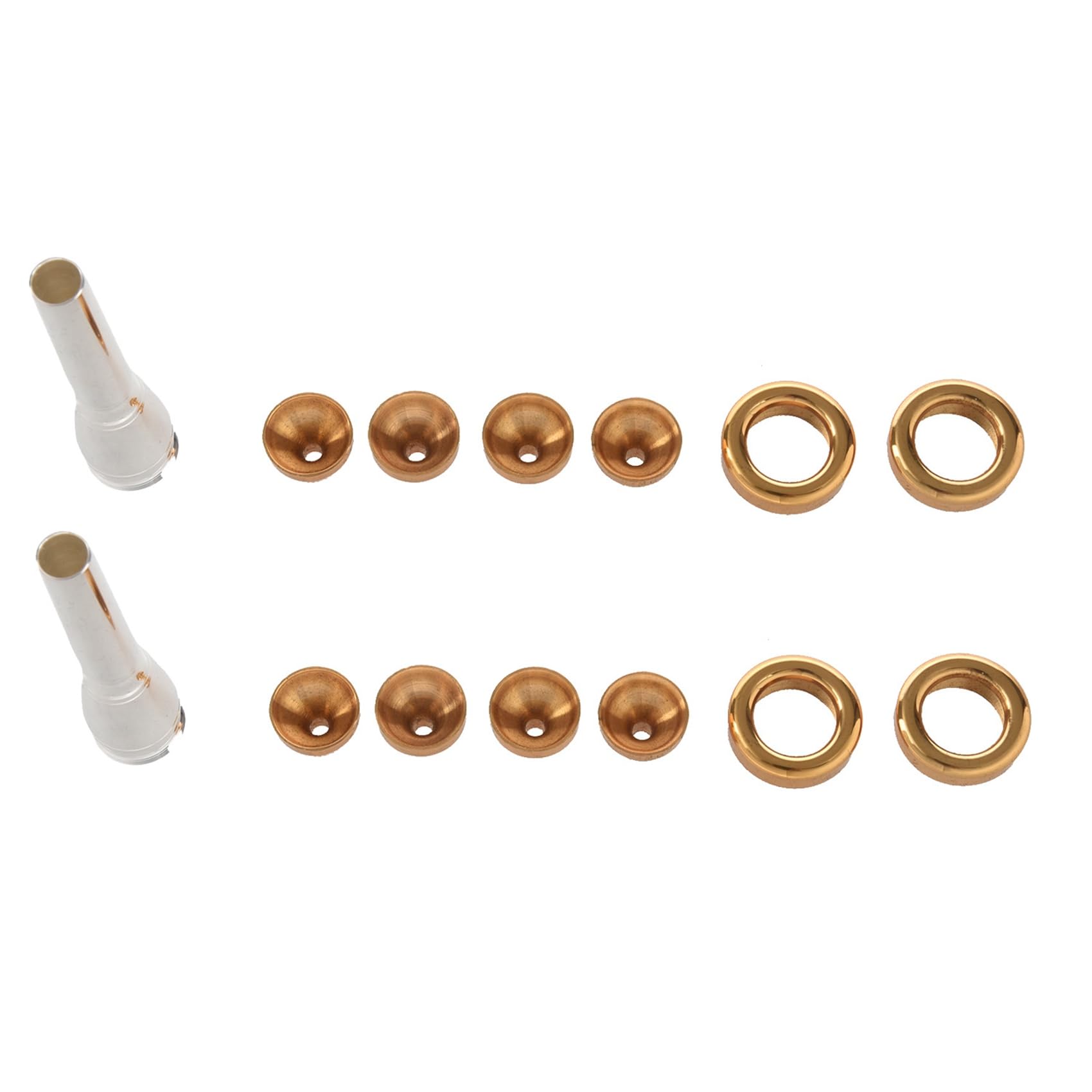 2 Satz 2C 3C 2B 3B MundstüCk für B Trompete Messing Vergoldet ein Universal T Adapter Professionelle Gold Lack DüSe