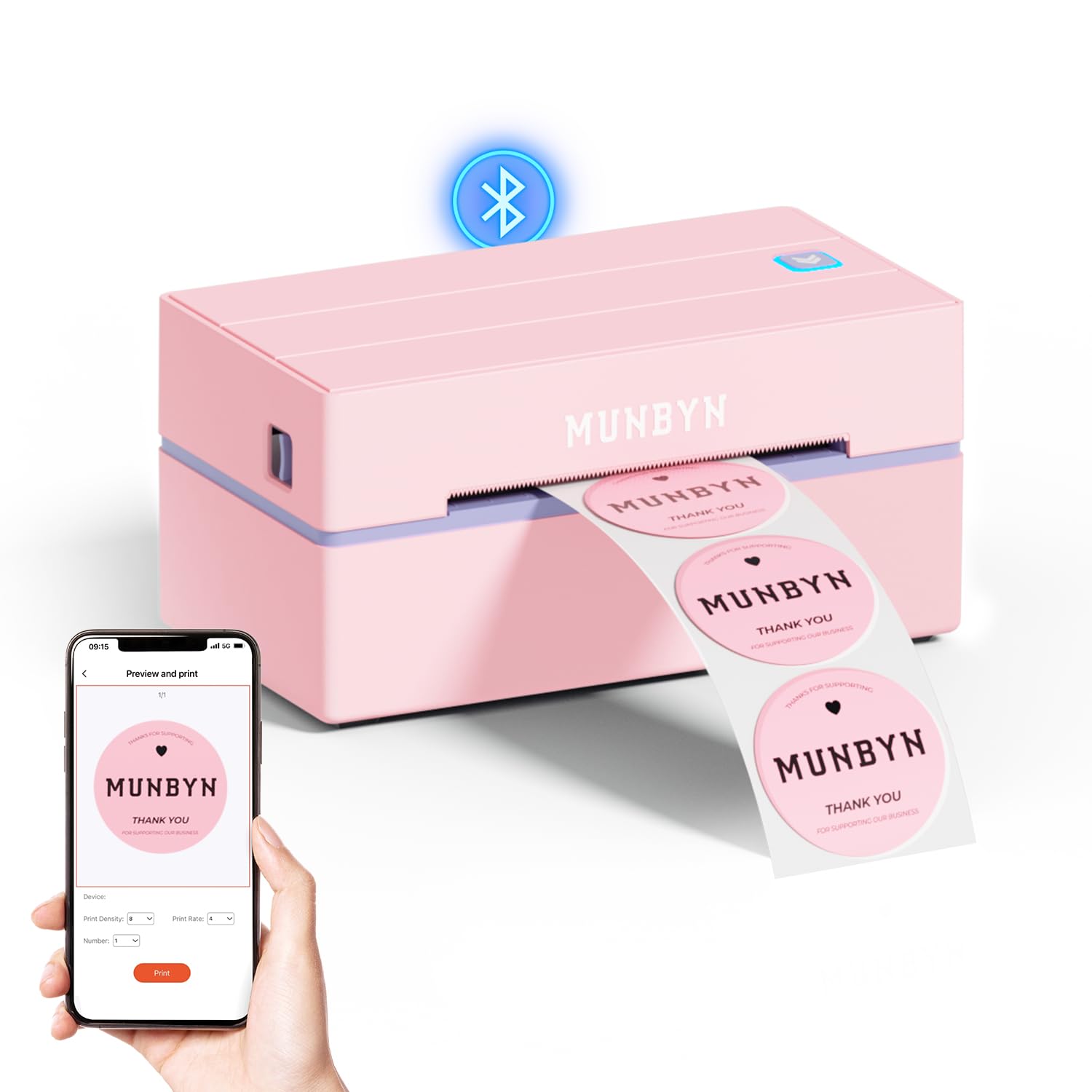 Bluetooth Thermal Label Printer, 130B Wireless 4x6 Shipping Label Printer for Shipping Packages Small Business Office or Home, Compatible with iPhone Android iPad Windows macOS Chrome Etsy eBay