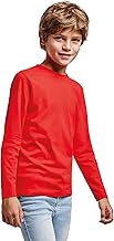100% Cotton Long Sleeve T-Shirt for Boys – Round Neck Double Elastane T-Shirt, Comfortable, Soft, Smooth and Elegant