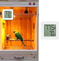 MANON ROSA Mini Digital Bird Thermometer Hygrometer - Magnetic Adhesive Temp Humidity Gauge for Parrot Cages Reptile Terrariums Lizard Snake Gecko