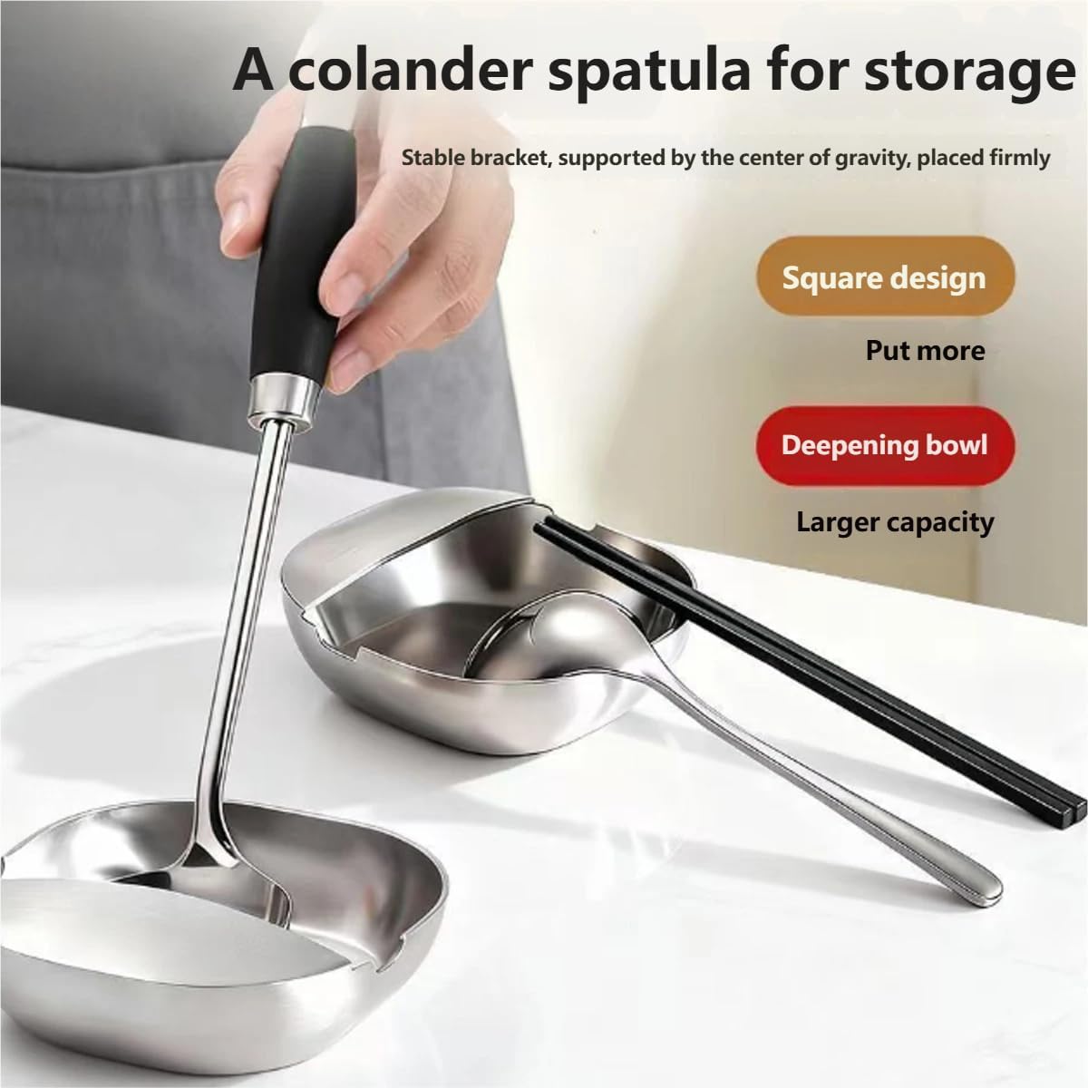 2026 New 304 Stainless Steel Spoon Rest & Multipurpose Kitchen Utensil Holder,Heavy Duty Spoon Holder For Stove Top,Self-Standing Ladle Holder With Stable Base For Spatulas,Snack Containers (3PCS)