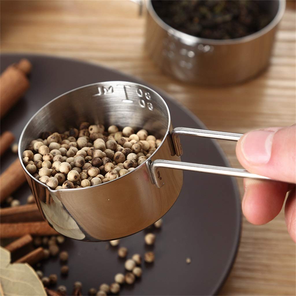 YDBC Tasse À Mesurer, Ensemble De Quatre Pièces Acier Inoxydable Clair Échelle Paroi Intérieure Brossée Facile À Nettoyer Outils De Cuisson