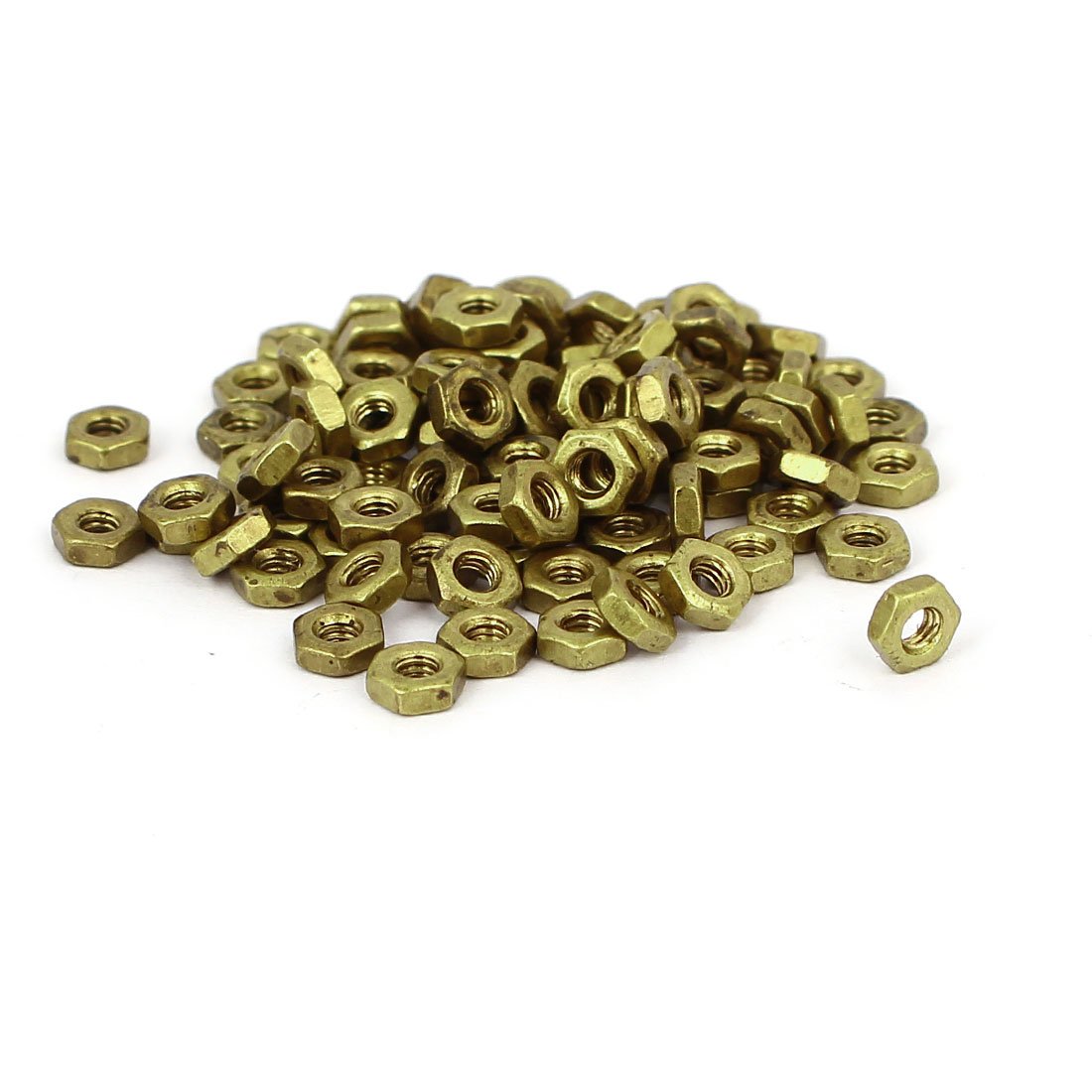 Uxcell Sourcingmap M2 Brass Machine Screw Insert Lock Hex Hexagon Nut Fastener 100Pcs