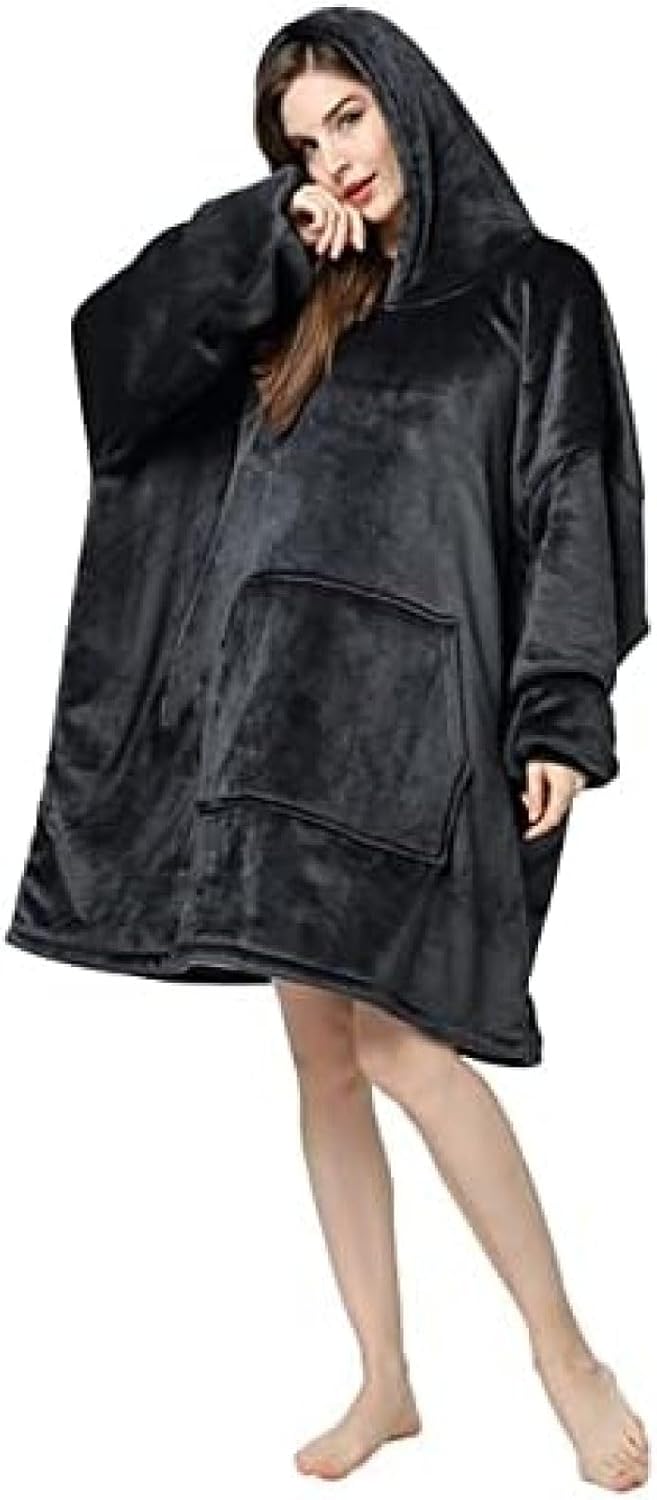 ナイトウェアサンゴフリース暖かいネグリジェランジェリー冬厚いフード付きローブ女性フランネルパジャマ着物バスローブガウン,濃い灰色,ワ