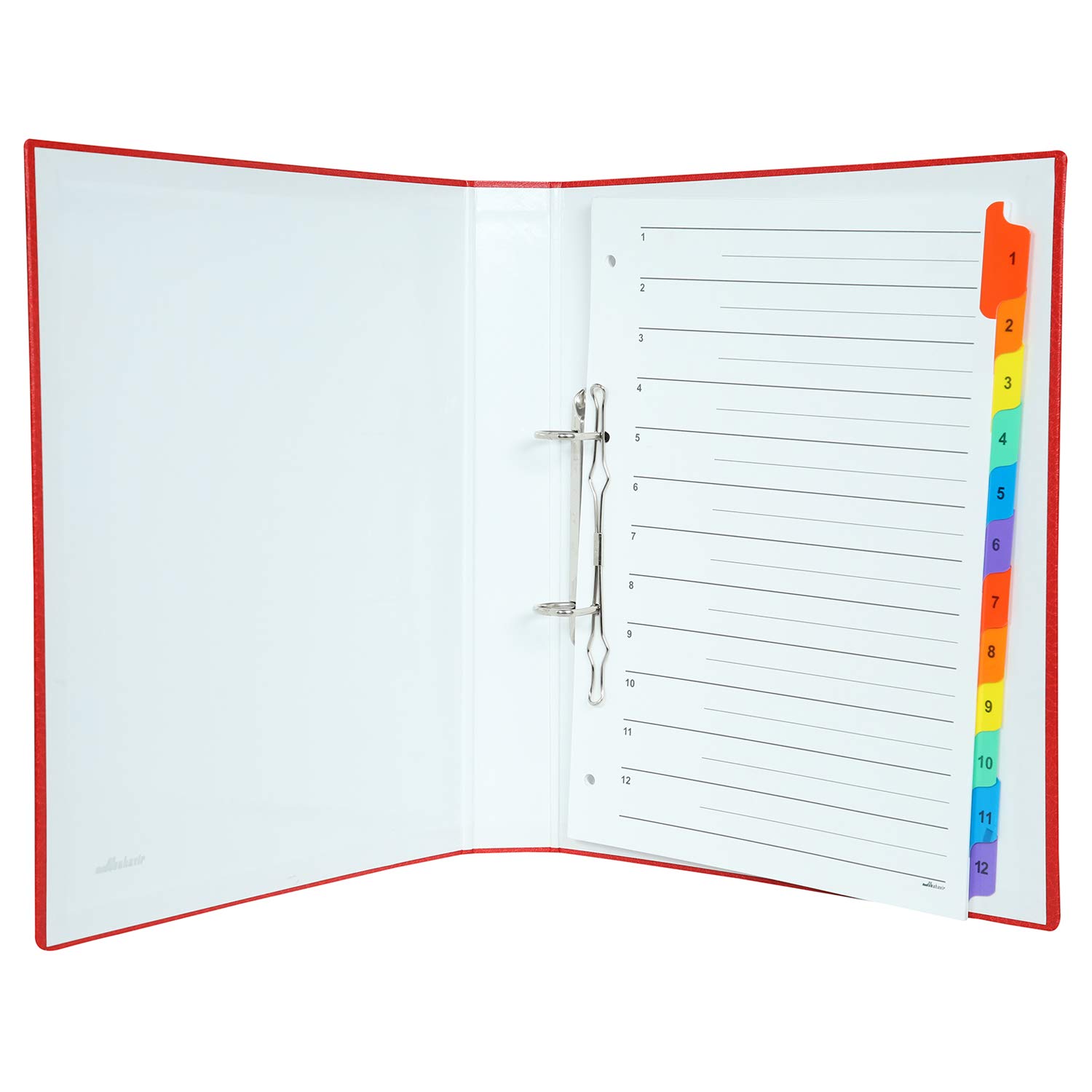 Mahavir 2 raccoglitori ad anelli 2D di alta qualità, formato carta ministro (216 mm x 343 mm), 25 mm, clip placcata in nichel, copertina rivestita in vinile, confezione da 2 (rosso + blu)