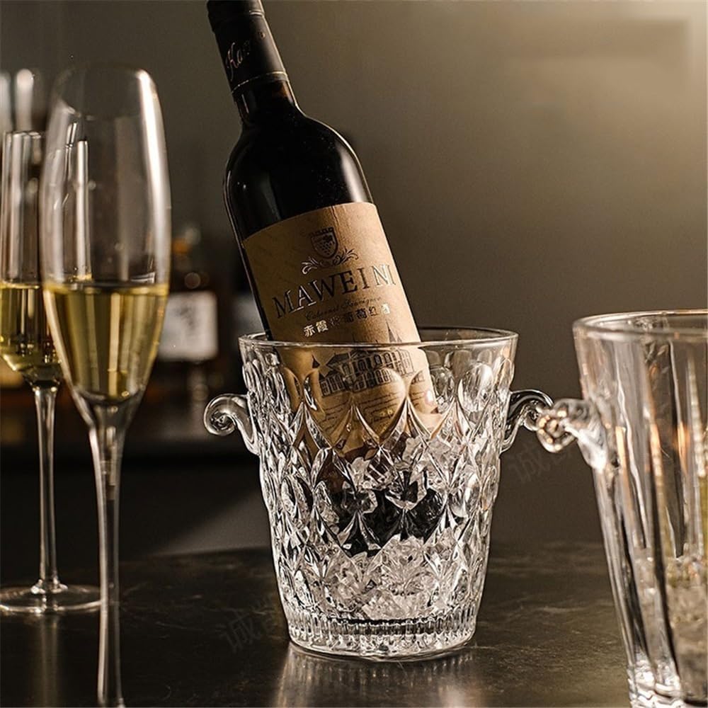 Wine Cooler Crystal Glass Ice Bucket Household Champagne Beer Pellet Thickened Drinks Bucket