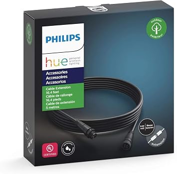 Philips Hue Low voltage extension cable for all Hue low voltage outdoor lamps, 5m, black