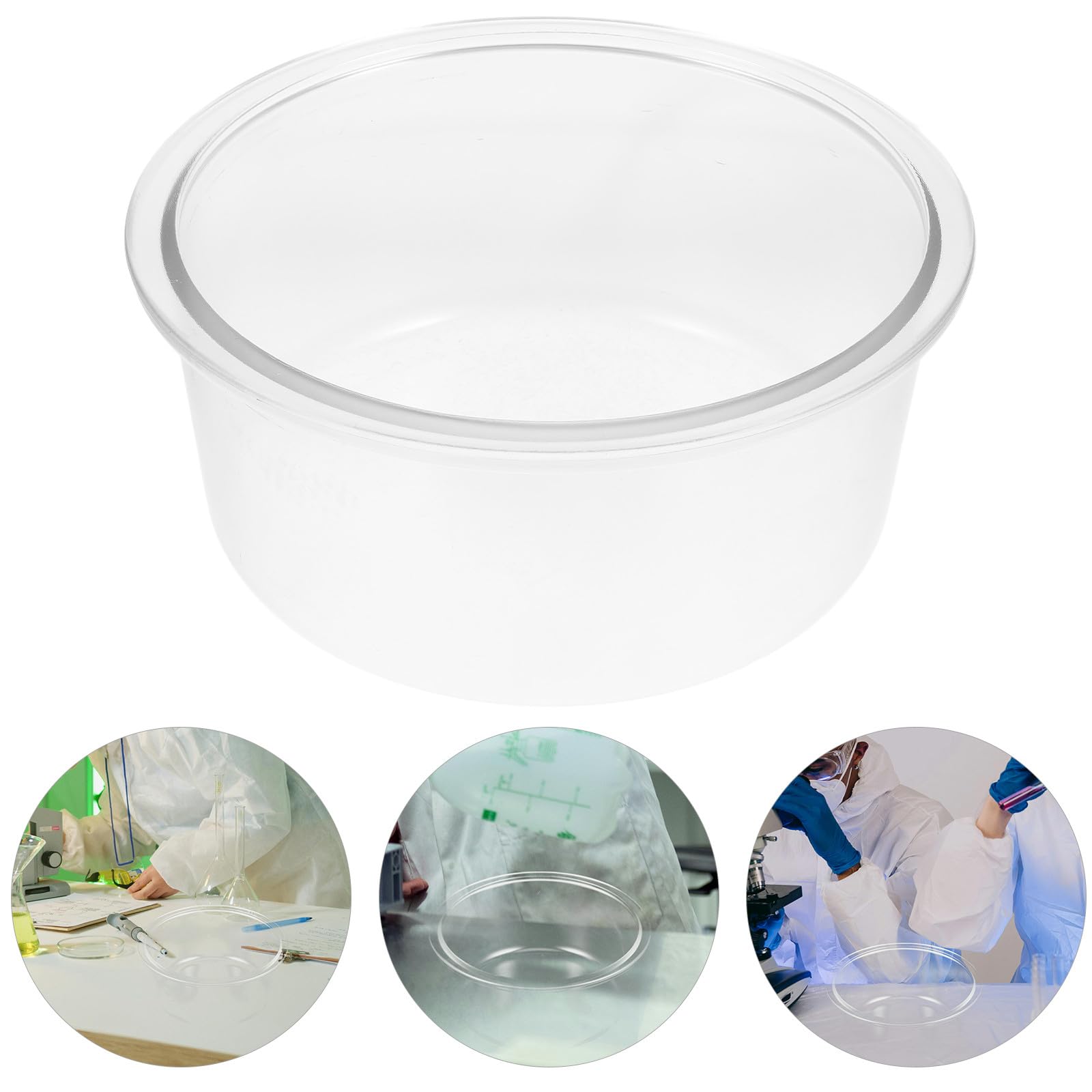 Luxshiny Runder Glasbehälter mit Deckel für Chemische Flüssigkeiten Außergewöhnliche Transparenz und Klare Sicht als Lehrmittel im Labor