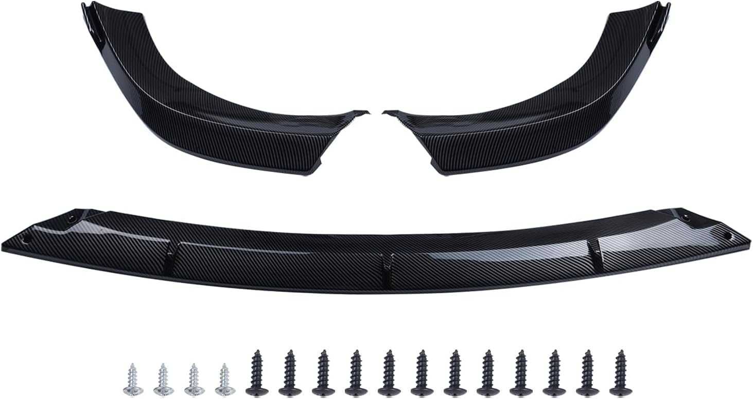 vks Front Bumper Lip Fit for 2014-2021 Jeep Grand Cherokee SRT /2018-2021 Trackhawk Sport Splitter Spoiler Diffuser Protector Guard Wing Body Kit Air Dam Accessories (Glossy Carbon Fiber)