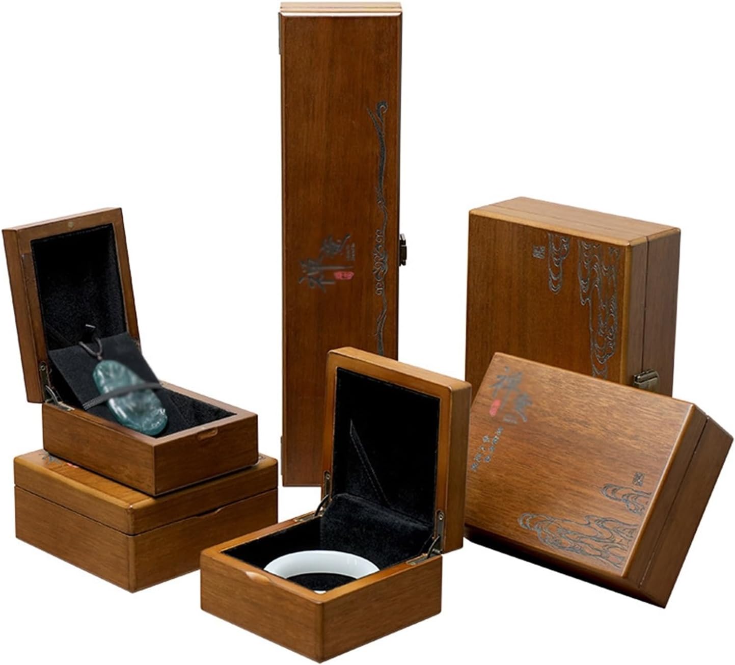 Jade necklace storage box Jade Hetian jade jewelry box Pendant jade bracelet play piece