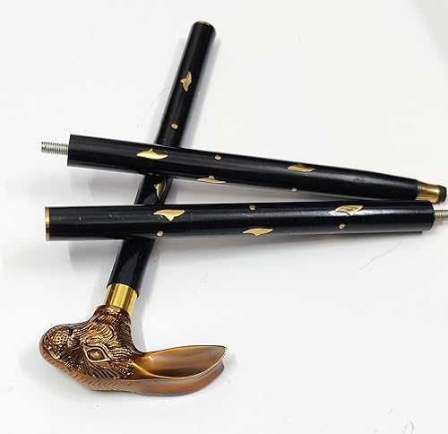 Miniatura 2 de MERGEX Bastón de madera hecho a mano de diseñador Playboy con mango de cabeza de conejo para hombres y mujeres, colección de regalo