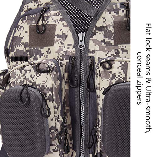 Image of BASSDASH Strap Fishing Vest Adjustable for Men and Women, for Fly Bass Fishing and Outdoor Activities
