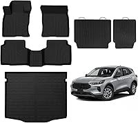 Naibeve Custom Floor Mats for 2020-2026 Ford Escape (Non-Hybrid): All-Weather Front, Rear, Cargo & Backrest Liners - Waterproof Protection