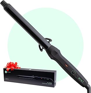 MINT Professional Clamp-Free Curling Wand 1 Inch for Long Hair | Extra L...