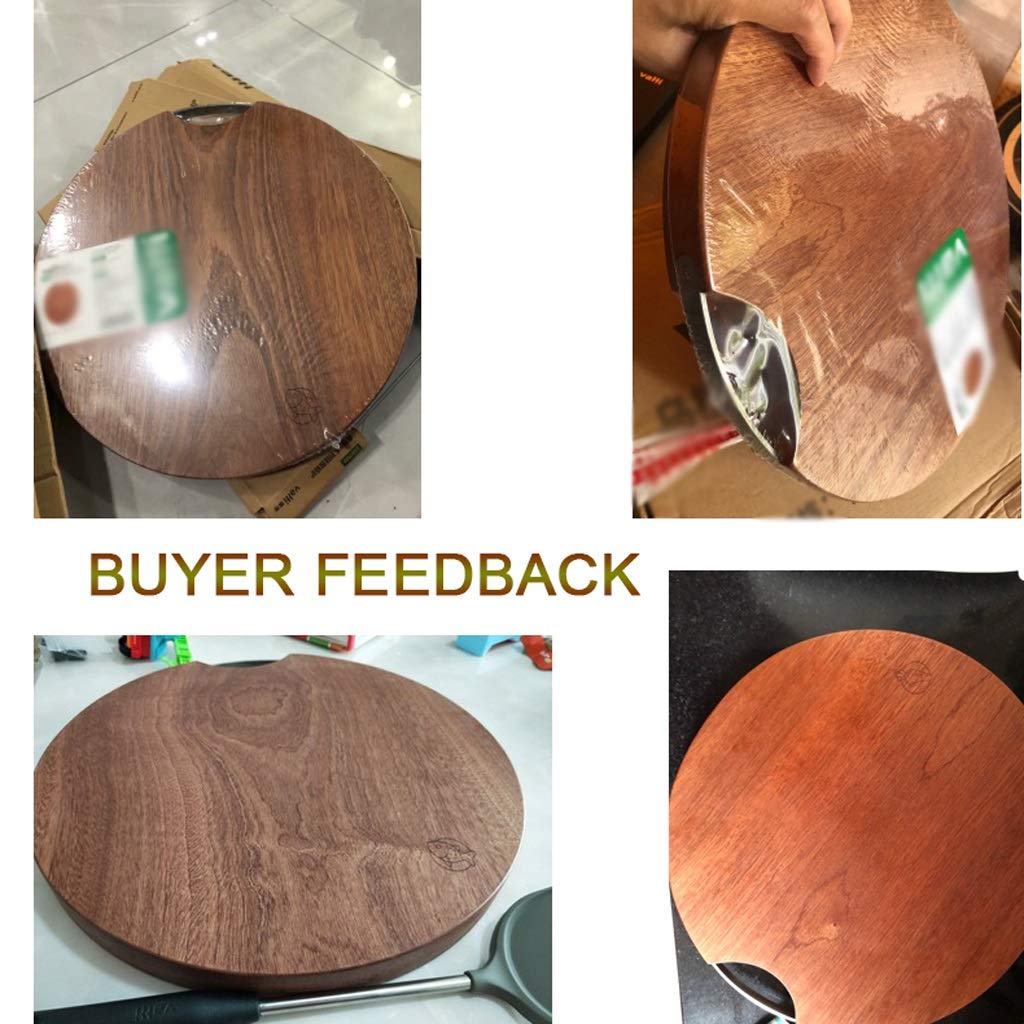 Genérico Tabla De Cortar Sándalo Doble Cara, Una Pieza, No Daña Cuchillos | Cortador De Verduras Redondo De 36 Cm, Con Mango Curvo Resistente, Apto Tanto Para Carne Como Para Verduras (39x3cm)