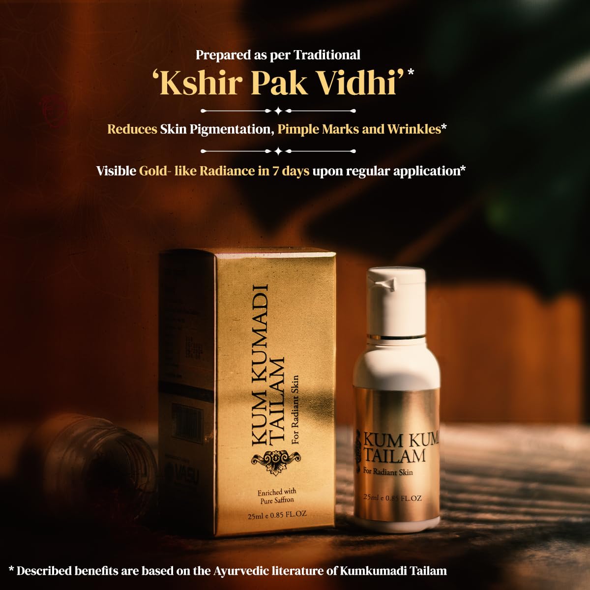Vasu Kumkumadi Tailam Ayurvedic Face Oil | 25 ml | Pack of 3 1