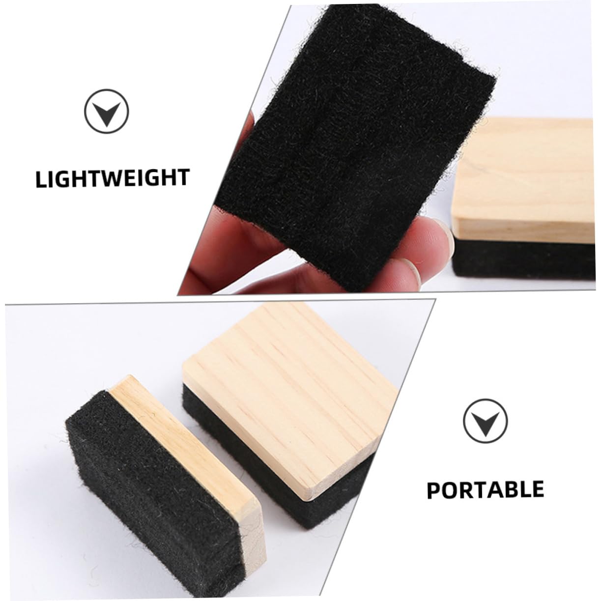 Uonlytech 5 Sätze Holz Tafelradierer Aus Filz Multifunktionale Staubfreie Tafelwischer Für Klassenzimmer Und Büro Sicher Und Schonend Für Kreidetafeln Reinigungswerkzeug 5 Stücke * 5