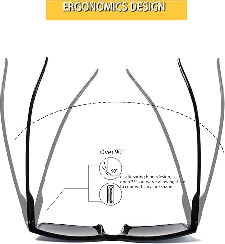 Miniatura 4 de Kerecsen Paquete de 6 lentes de lectura con bloqueo de luz azul, lectores de bisagra de resorte para hombres y mujeres, anteojos de computadora