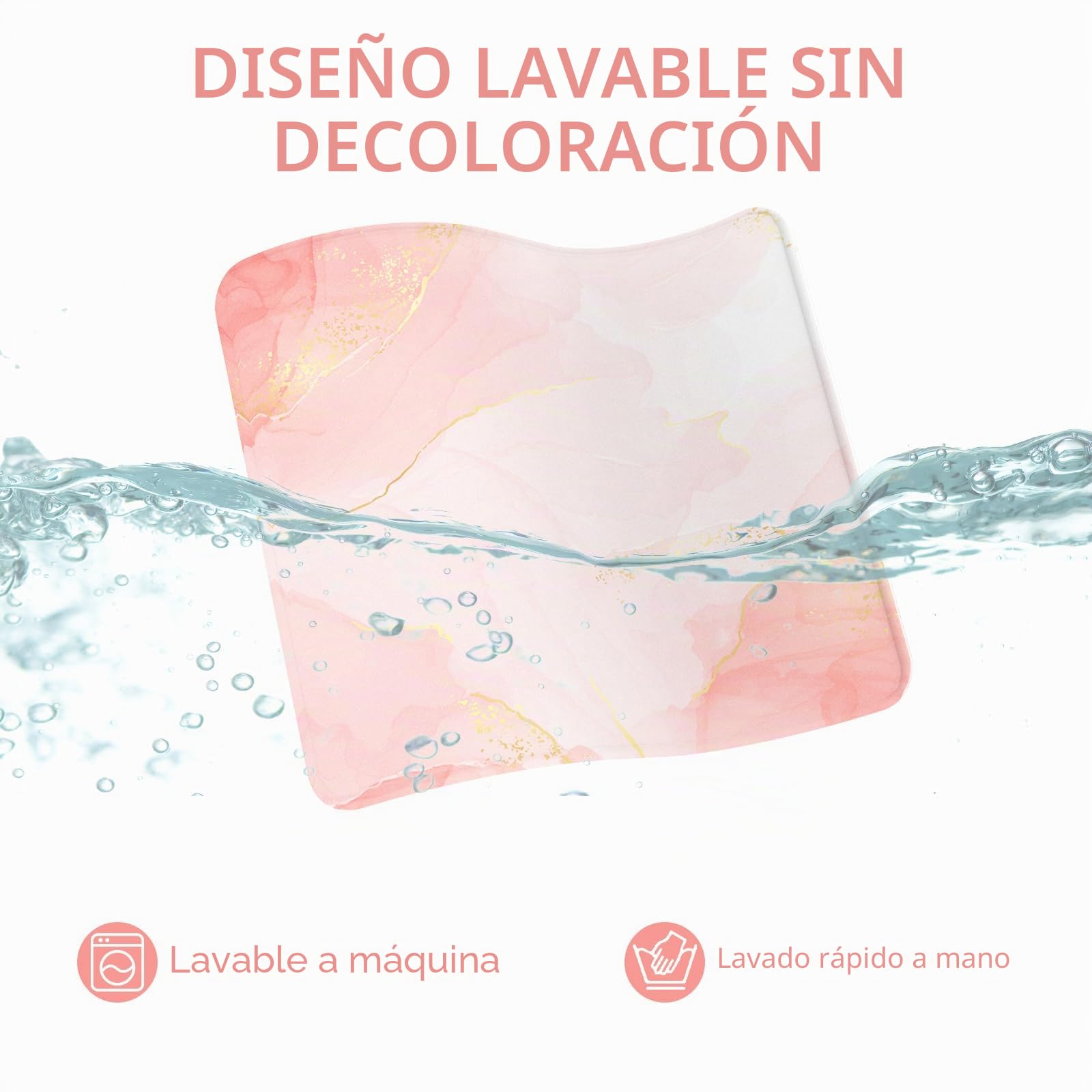 Alfombrilla Ratón Reposamuñecas,Gaming Mouse Pad Ergonómica con Apoyo de Gel,Alfombra Raton para Ordenador,reposamuñecas Raton con Base de PU Antideslizante (13-Oro Blush)