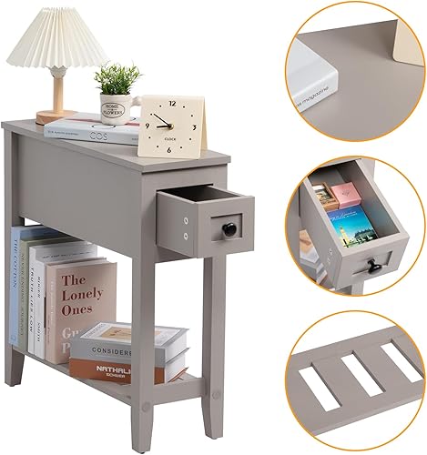 Miniatura 14 de Mesa auxiliar estrecha para espacios pequeños, color blanco, juego de 1, 24 pulgadas de largo x 8.5 pulgadas de ancho x 24 pulgadas de alto