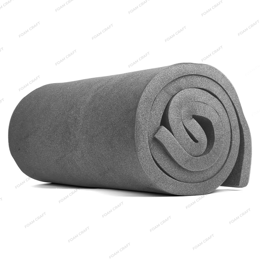 FOAM CRAFTยฎ High Density Upholstery Foam Sheet for Indoor/Outdoor Foam Padding & Cushion Pads | Foam Cut to Size for Chair Cushions, Sofa Bed Replacement furniture pads & mattresses (Grey, 24x80x3in) โ image 1
