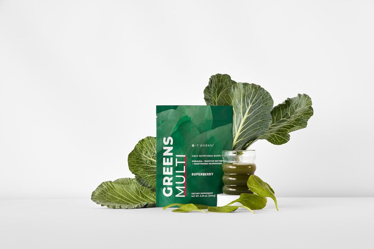Greens Multi (Superberry Flavor) | Daily Nutritional Blend with Vitamins, Prebiotics & Probiotics | 8g Single Scoop - Image 6