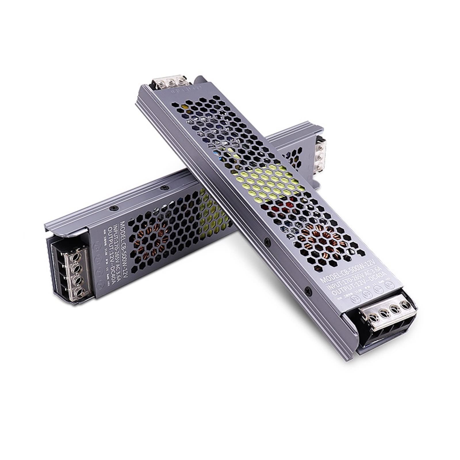 Transformador 6 0W 100W 200W 300W 400W 500W LED Fuente de alimentación del Conductor Super Delgada Anuncio Convertidor for DIRIGIÓ Bombilla de Tira(500W,12V)