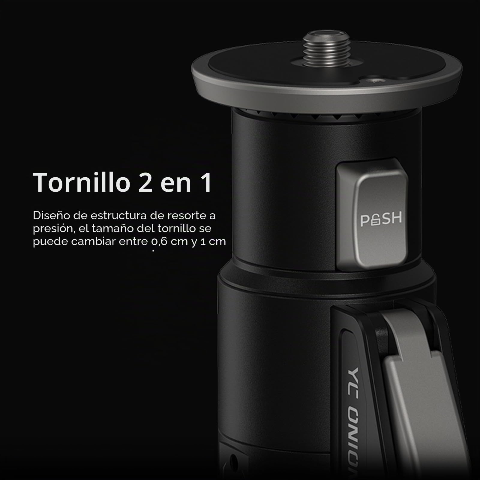 YC Onion Pineta Pro Monopie de Fibra de Carbono con Cabezal Fluido FH60 y Base de Pedal, Soporte de luz, monopie de Viaje liviano con Placa de liberación rápida para cámaras DSLR, cardán, etc.