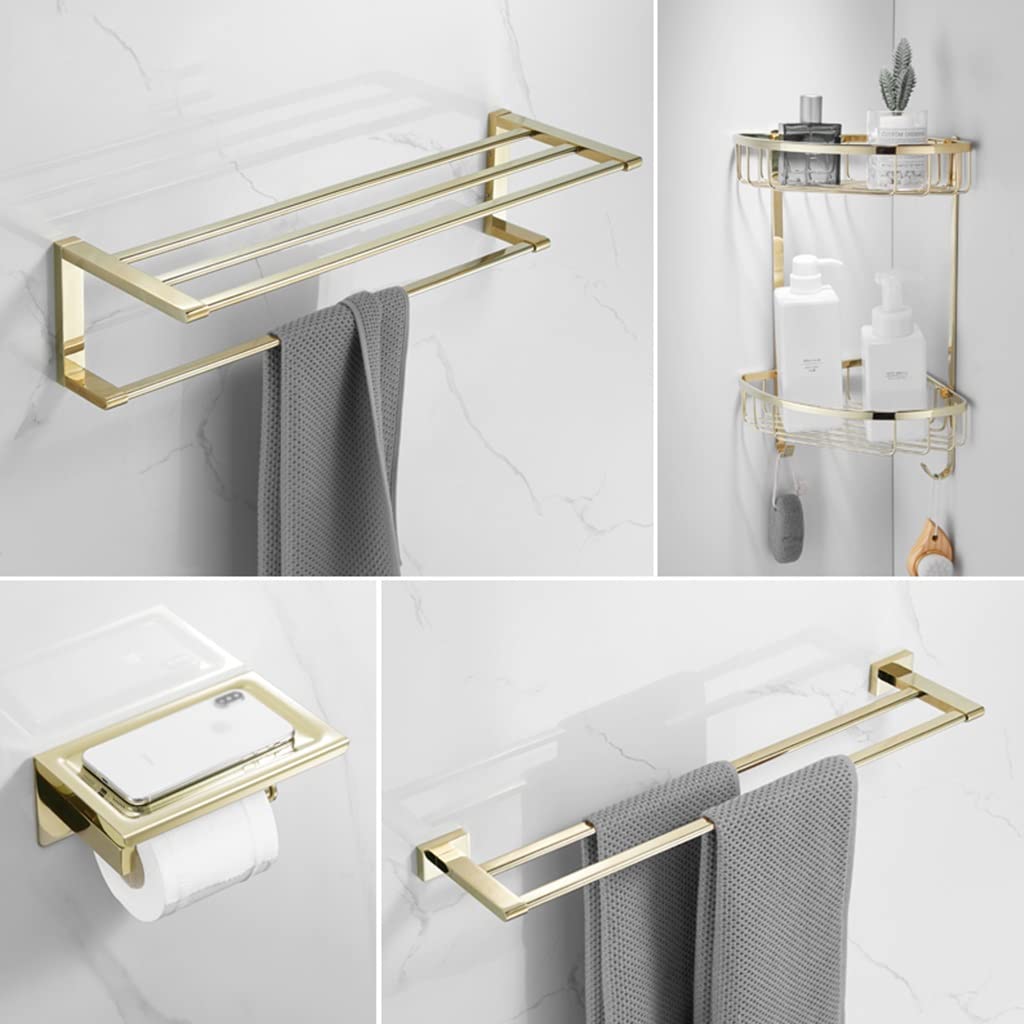Badkamer Handdoekenrek Handdoekplank Rail Met Dubbele Handdoek Bars Toilet Muur Gemonteerde Houder Met Haken Roestvrij Staal Hotel Badrek 24 Inch