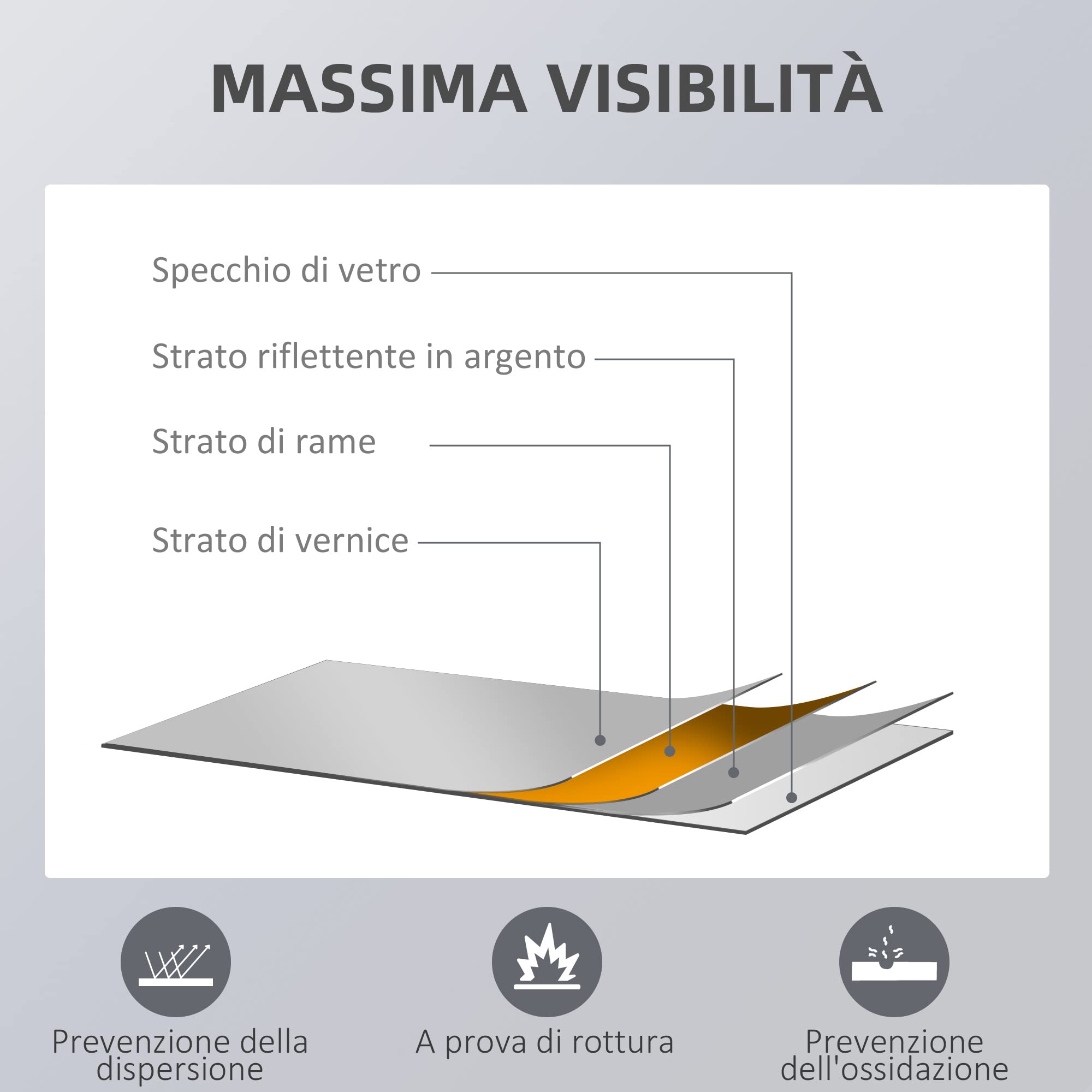 HOMCOM Specchio da Parete e da Appoggio 45x125cm Legno Naturale | Legno di Pino, Ganci inclusi