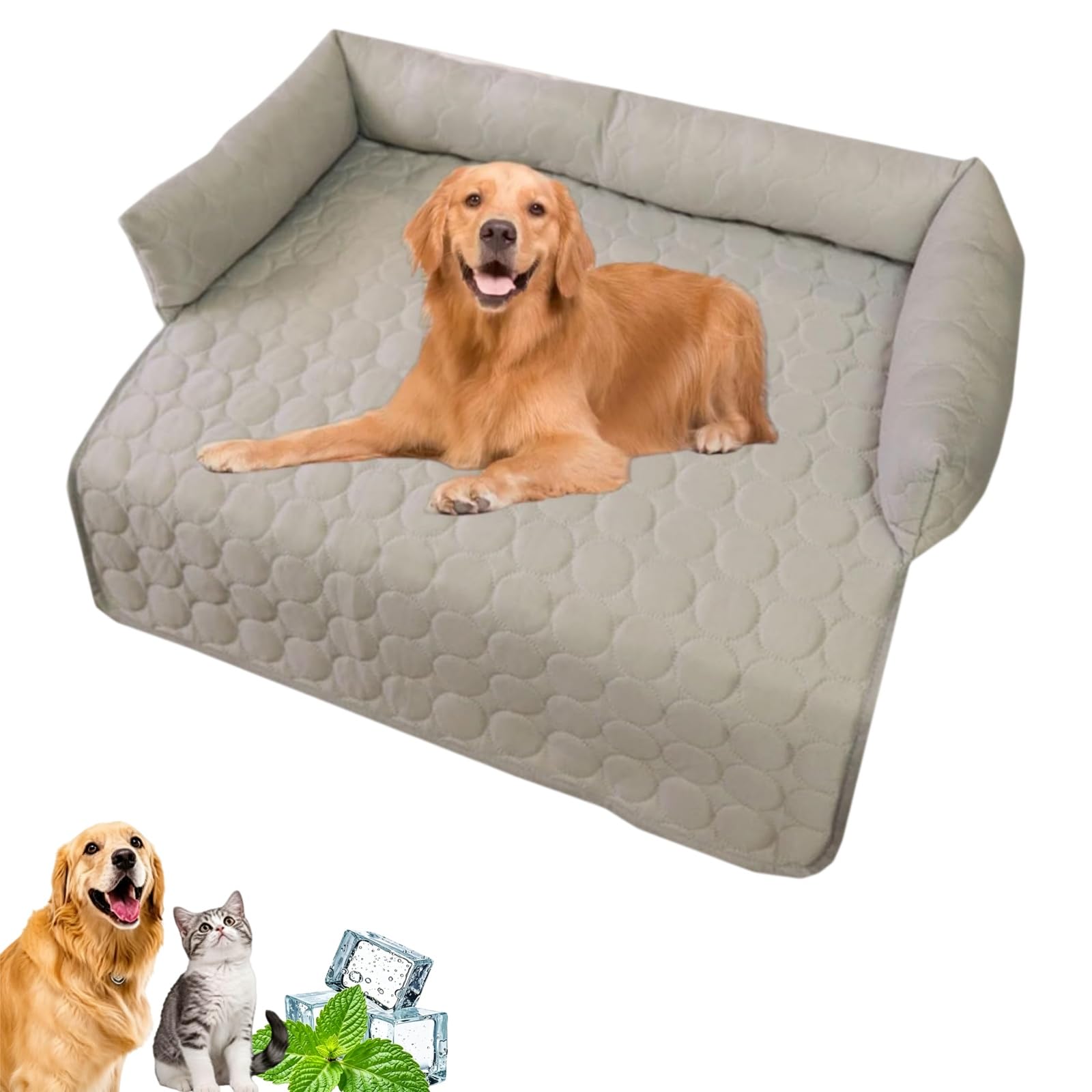 Neksong Pelsbarn Cooling Mat for Dogs&Cats, Self Cooling Sofa Bed for Sofa Floor Car (Grey,90 * 90CM)