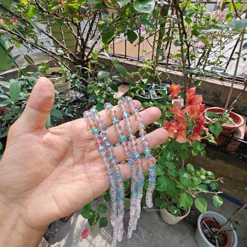 Image of 8mm Rondelle Glass Beads for Jewelry Making, Faceted Briolette Crytal Spacer Beads for Bracelet Necklace Earring, Red with Green 300pcs