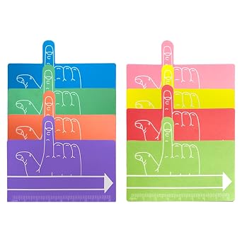 Home School Classroom Supplies Kids Finger Spacers with Guided Reading Strips,One Finger Spacer Colorful Writing Sheets Reading Aid,Handwriting Tool Writing Spacers for Kids. 8
