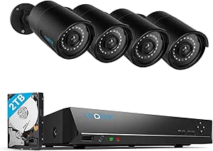 Reolink 5MP Outdoor Surveillance Camera Set, Video Surveillance with 8CH 2TB HDD NVR and 4X 5MP PoE IP Camera, with Person/Vehicle Detection for 24/7 Surveillance, IR Night Vision, RLK8-410B4-5MP asin的图片