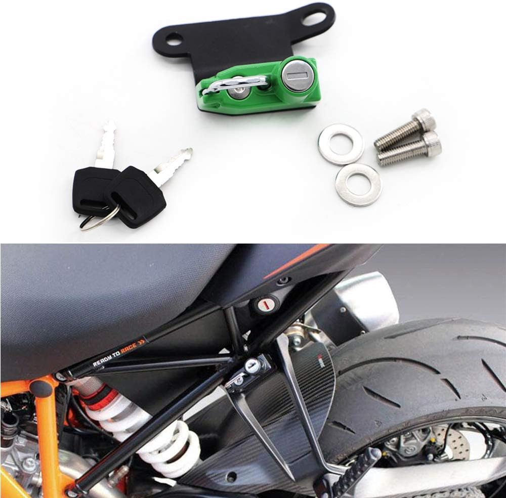 Motorcycle Helmet Lock Anti-Theft Helmet Security Locks Compatible with 1290 SD R 2014-2019-Green