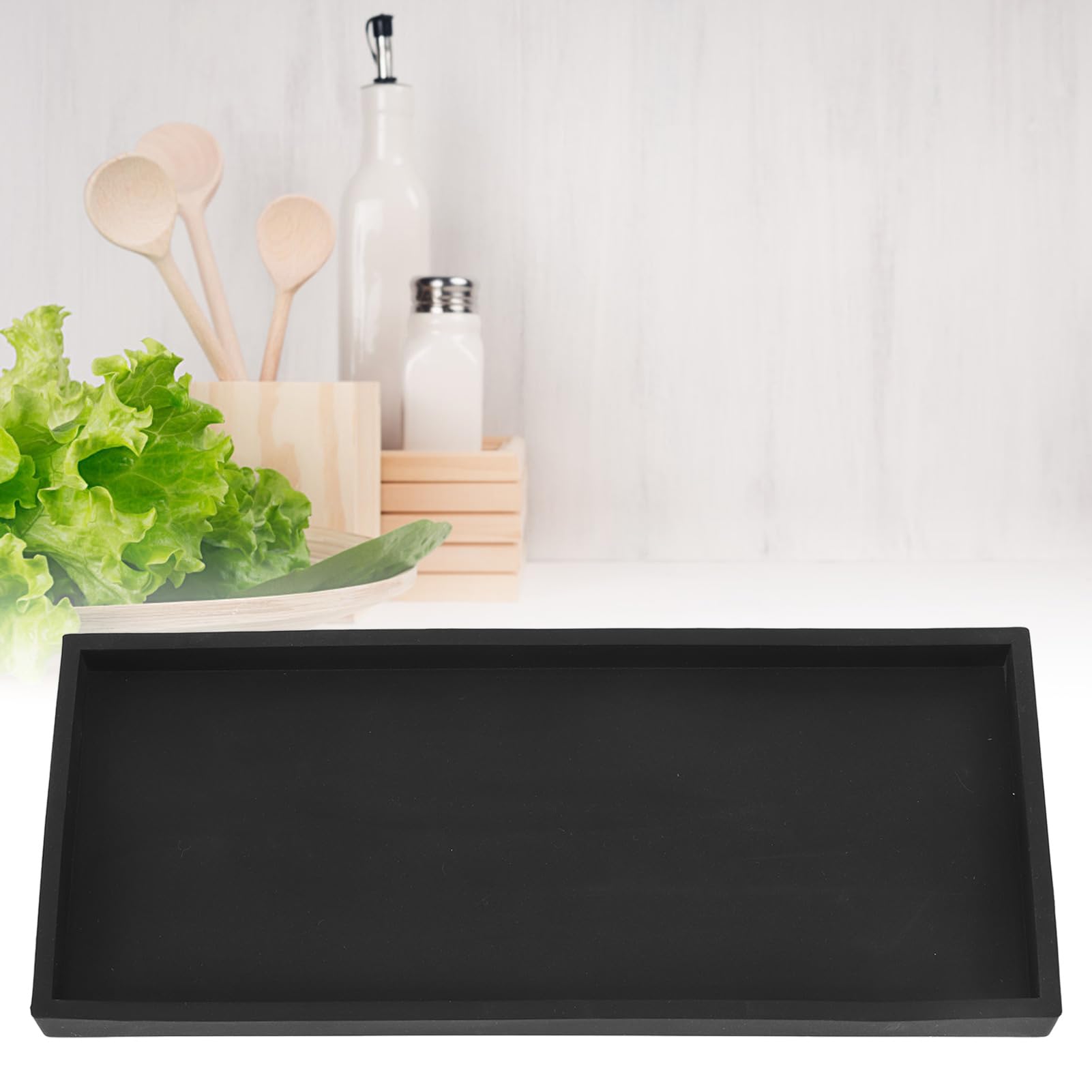 Vassoio da Bagno per Bancone, Vassoio Cosmetico in Silicone per Bagno, Vassoio Rettangolare per Lavabo Vassoio Portaoggetti Vassoio Cosmetico Vassoio Portaoggetti per Gioielli (L)