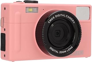 Câmera digital FHD, zoom digital 1080p 16X 24 MP sem espelho câmera digital única com monitor LCD de 3 polegadas, câmera portátil de vlogging para crianças, adolescentes, idosos (rosa)