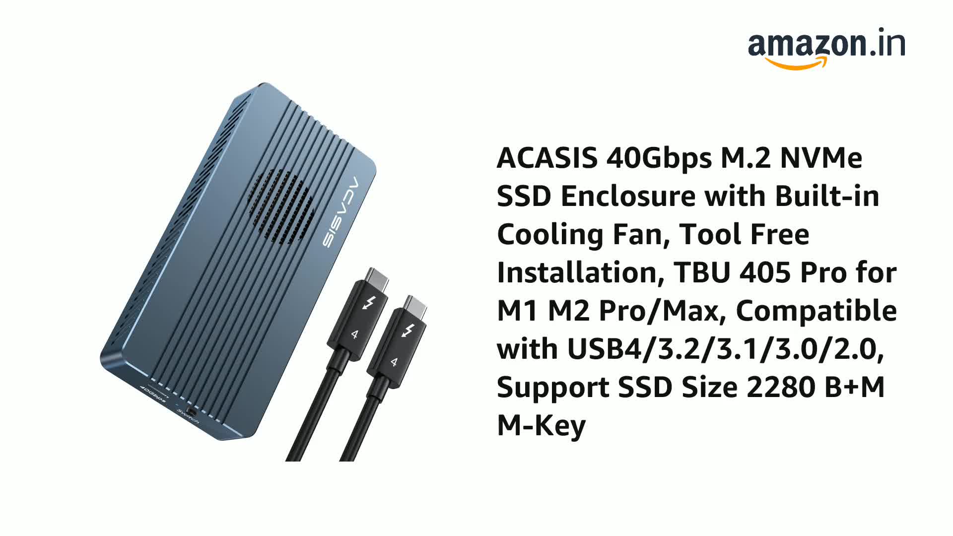 ACASIS 40Gbps M.2 NVMe SSD Enclosure TBU 405 Pro