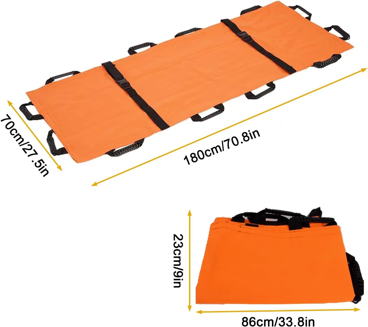 Portable Stretcher, With12 Handles Foldable Stretcher, Durable Nylon Rescue Soft Stretcher, Patient Transport Medical Stretcher, for Moving The Wounded, Mountain Rescue (Color : Blue, Size : 180x70c