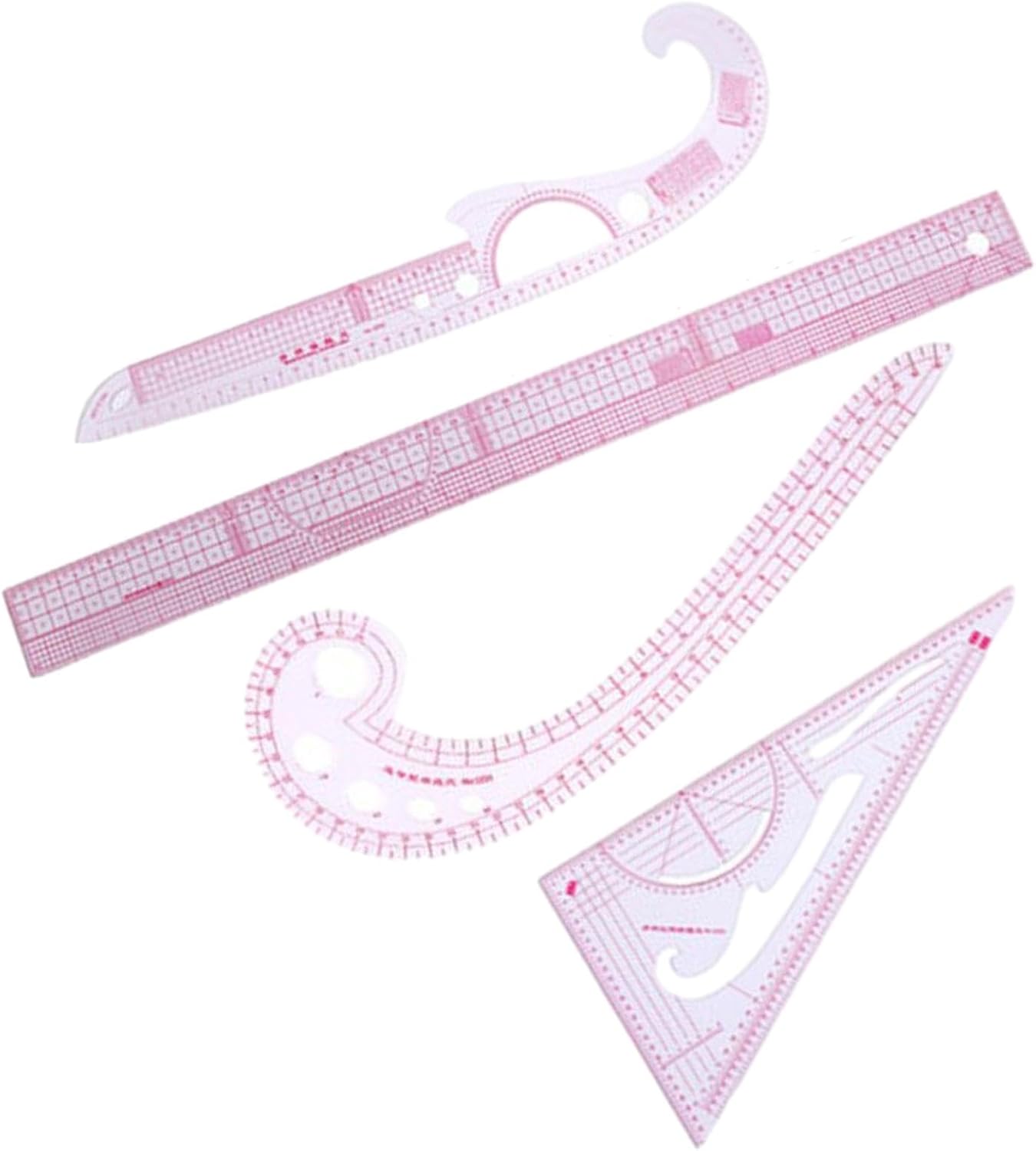 French Curve Ruler, Dress Curve Rulers, Pattern Template Making Tailor Sewing Ruler Measure Ruler for Designers Pattern Maker, 4pcs