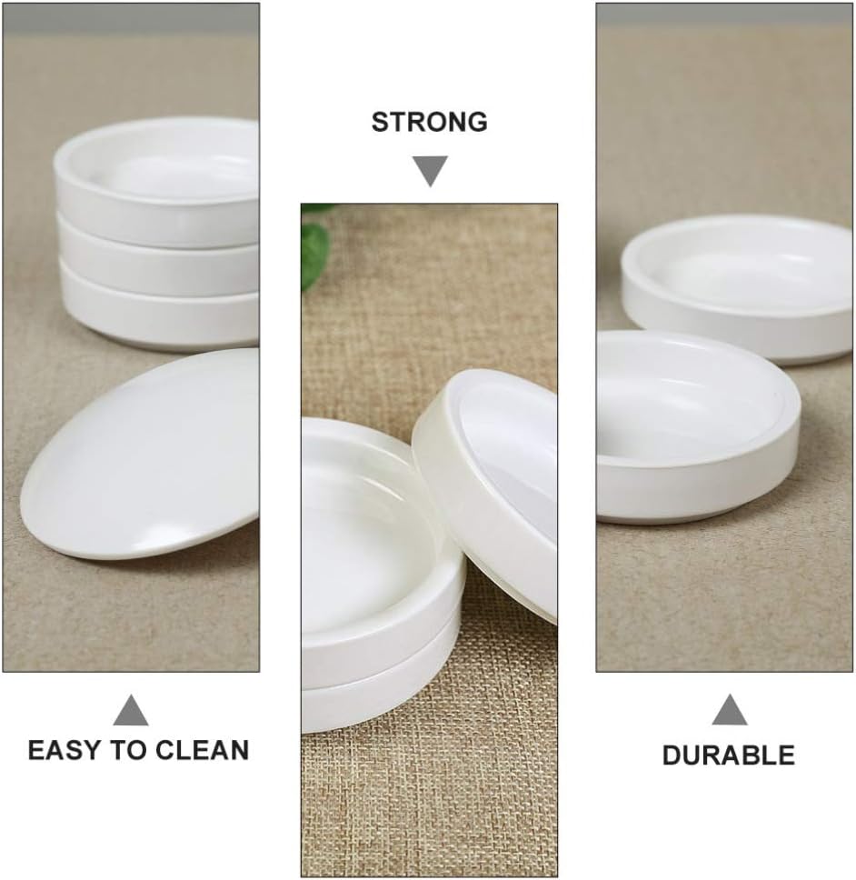 Five Layer Ceramic Palette 5 Layers Mixing Trays Set Round Porcelain Watercolor Palettes Sauce Dishes for Artists Students Holding Painting