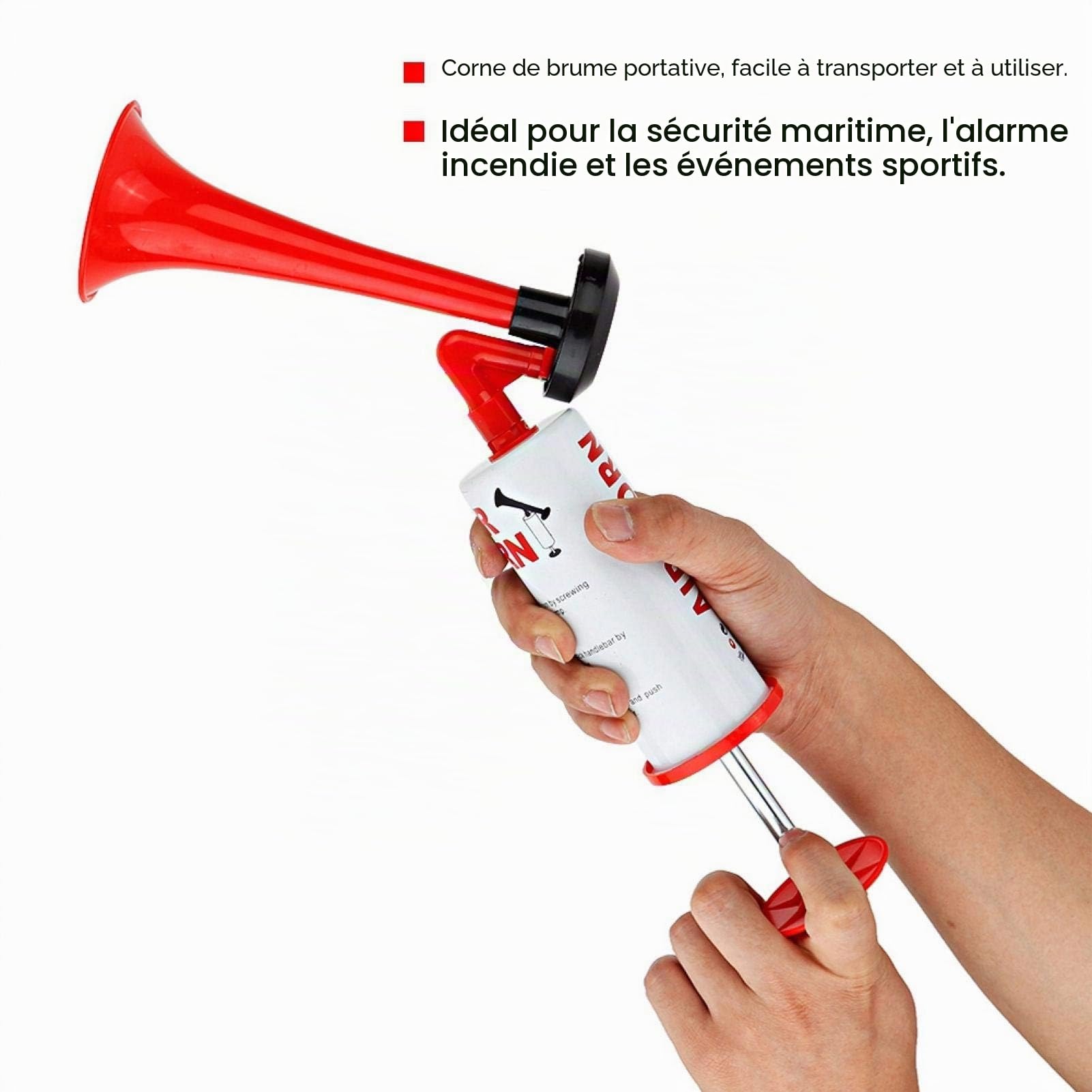 Klaxon de pompe à Air tenu dans la main, klaxon de sport tenu dans la main, pompe à klaxon à air portable, fabricant de bruit fort, événements sportifs de voiture de bateau de sécuri