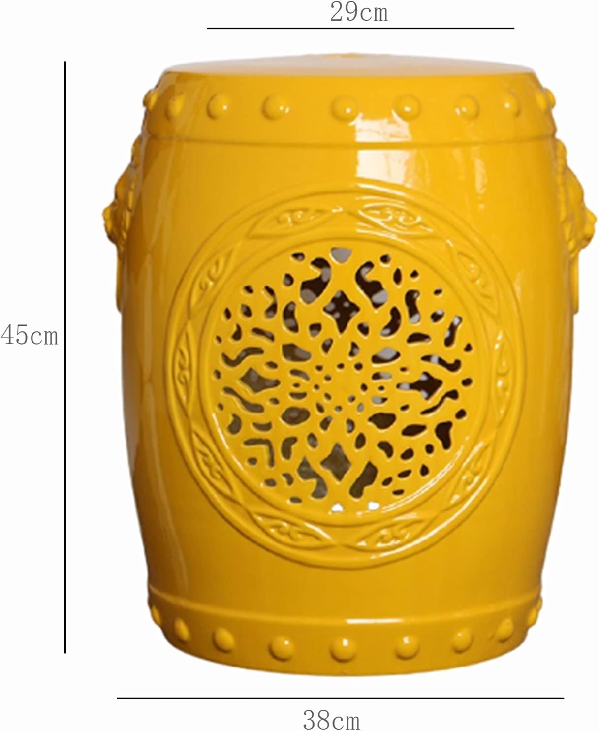 Decorative Garden stools, Ceramic Garden Drum Stool, Garden Decorative Stool, Suitable for Garden, Patio, Lawn(Light Blue)