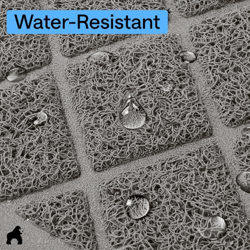 Image of Gorilla Grip Durable Cat Litter Mat (35x23), XL Jumbo, No Phthalate, Water Resistant, Traps Litter from Box & Cats, Scatter Control, Soft on Kitty Paws, Easy Clean Cat Mat (Gray)